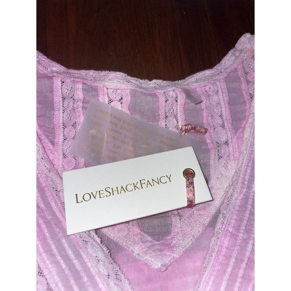LoveShackFancy Gwen Dress in Peony Pink Small New Nwt Women's Mini Cotton - Picture 9 of 16